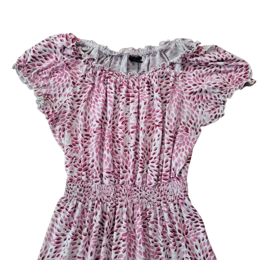 Kate And Lily Pink Patterned Ruffle Midi Dress - Picture 4 of 7